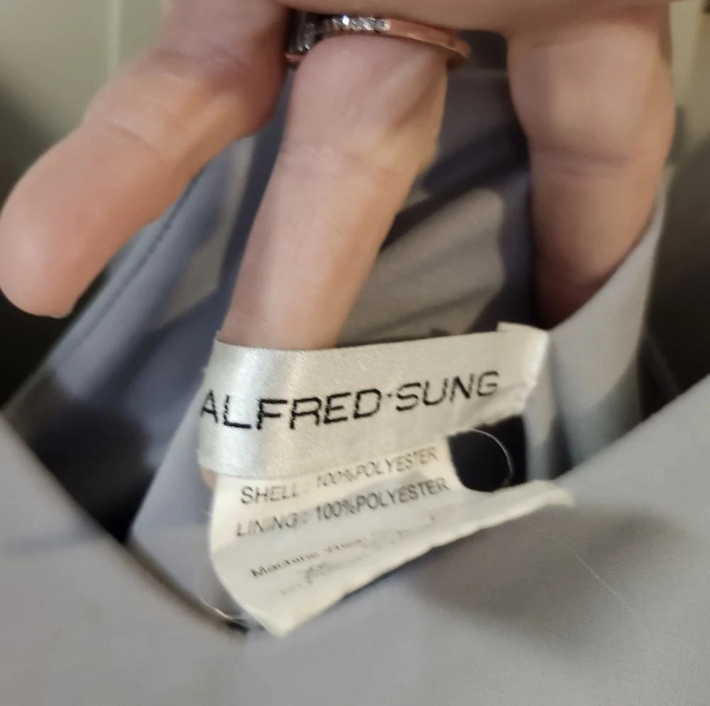 Alfred Sung Platinum Maxi Dress Sz 4 - Picture 6 of 8